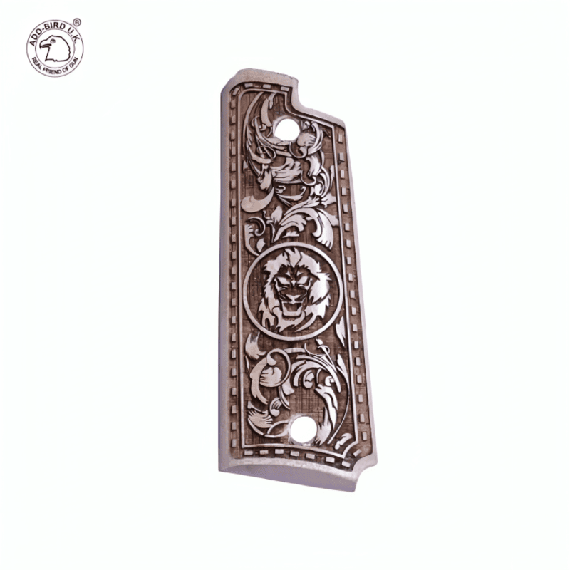 Premium Wooden Pistol Grips for Colt 1911 / GI Model – Lion Carving | GunGuru.in - Image 3