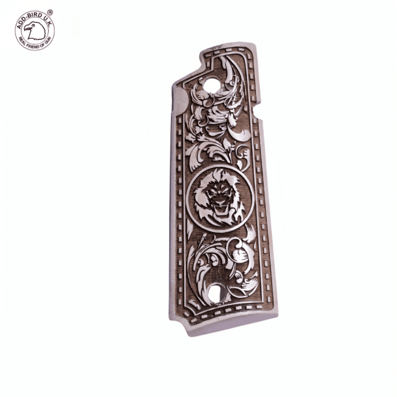 Premium Wooden Pistol Grips for Colt 1911 / GI Model – Lion Carving | GunGuru.in - Image 4