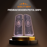 Textured Wooden Grips for Colt 1911 – Horse Emblem | GunGuru.in