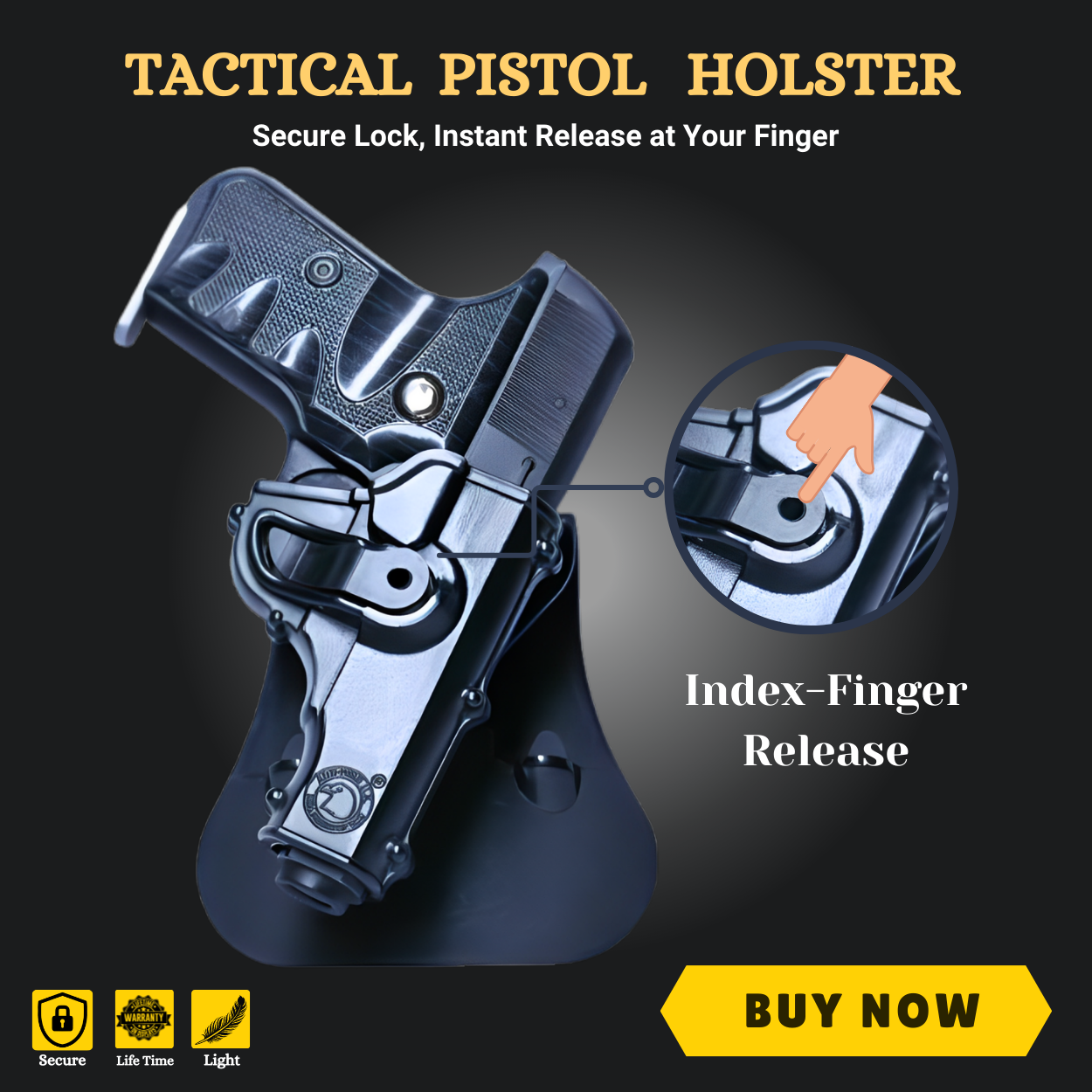 Buy Tactical .32 Pistol Holster – Secure Lock & Quick Release | GunGuru.in